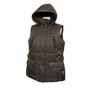 Wellensteyn Biscaya Women's Hooded Puffer Vest Sz Medium detachable Hood Quilted